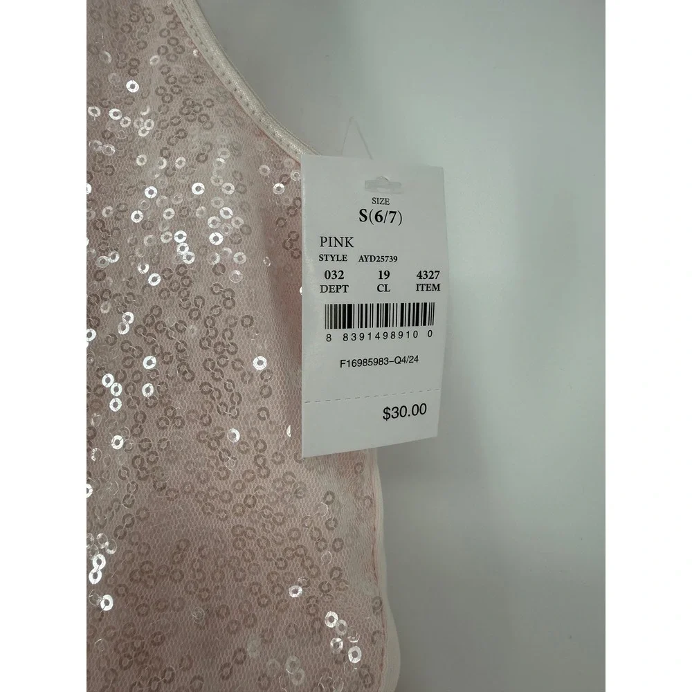 Zenzi Girls Pink Sequin Tutu Dress 3D Floral Applique Party Size Small 6/7